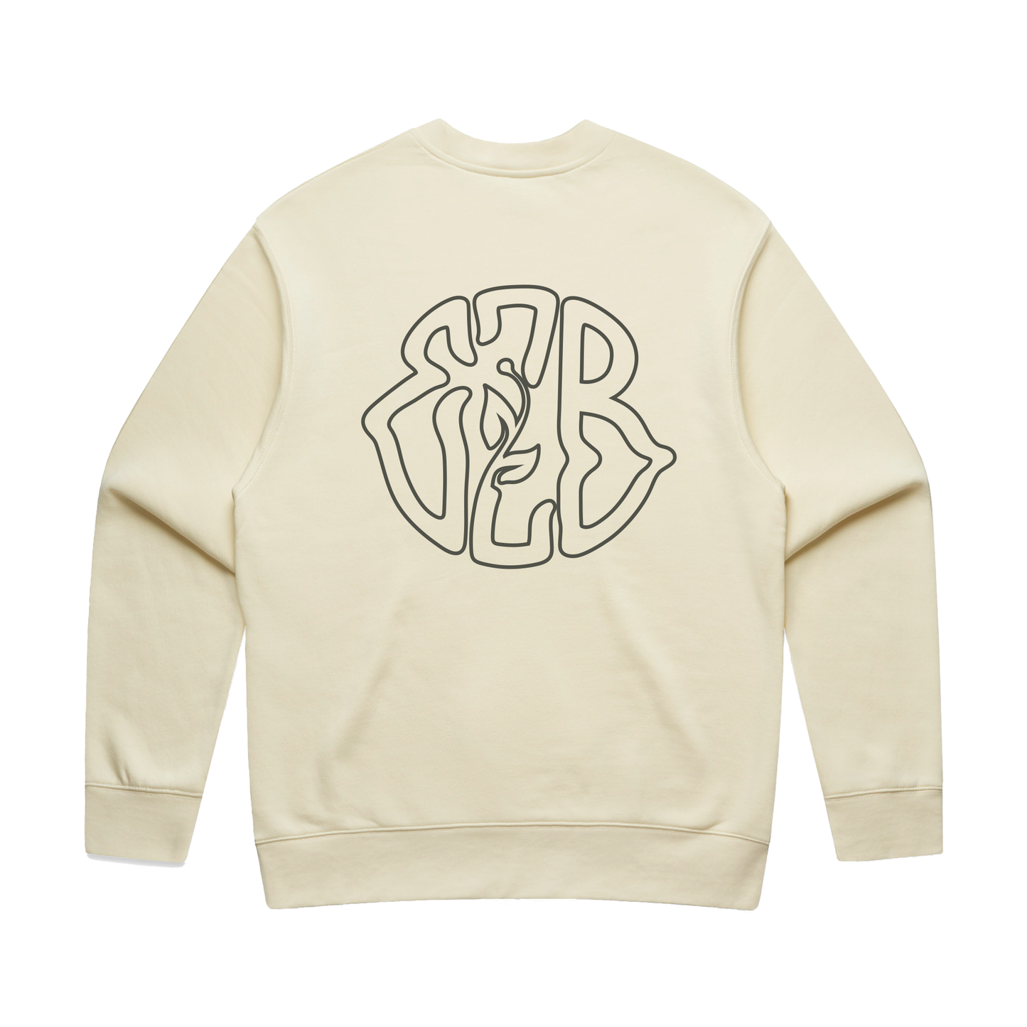 CLASSIC EZB EMBROIDERED LOGO CREWNECK - CREAM