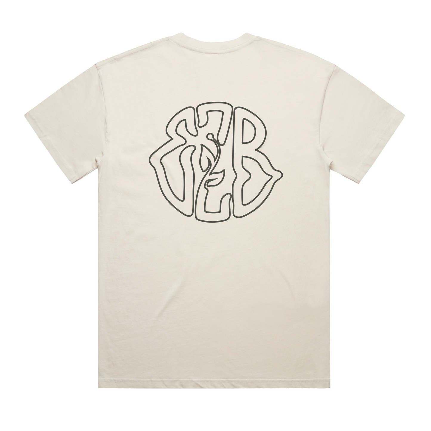 CLASSIC EZB EMBROIDERED LOGO TEE - CREAM