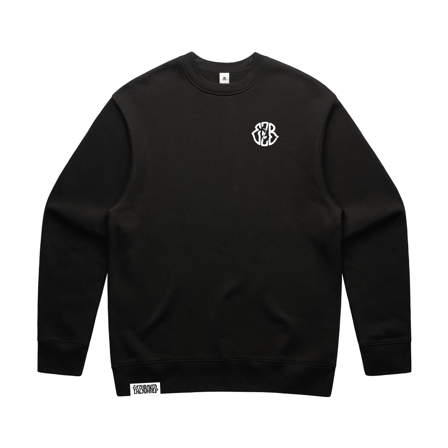 CLASSIC EZB EMBROIDERED LOGO CREWNECK - BLACK