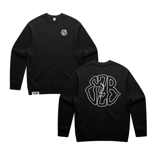 CLASSIC EZB EMBROIDERED LOGO CREWNECK - BLACK