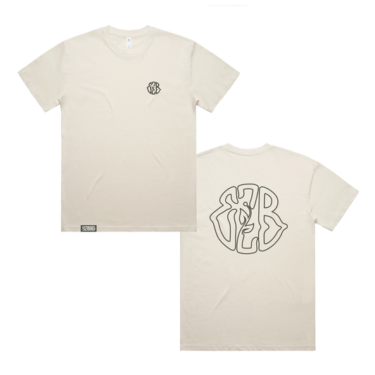 CLASSIC EZB EMBROIDERED LOGO TEE - CREAM